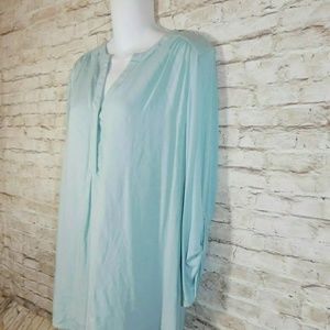 Pleione Celery Long Sleeve Polyester Blouse Size L